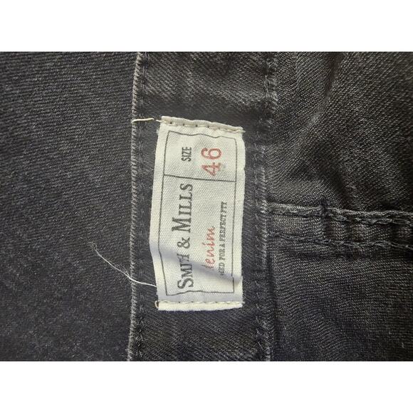 Smith & Mills Denim Shorts Mens Size 46 Black Dark Washed Stretch - Picture 7 of 9